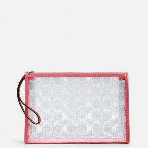 Coach Beach Clutch in Signature Clear Canvas BNWT